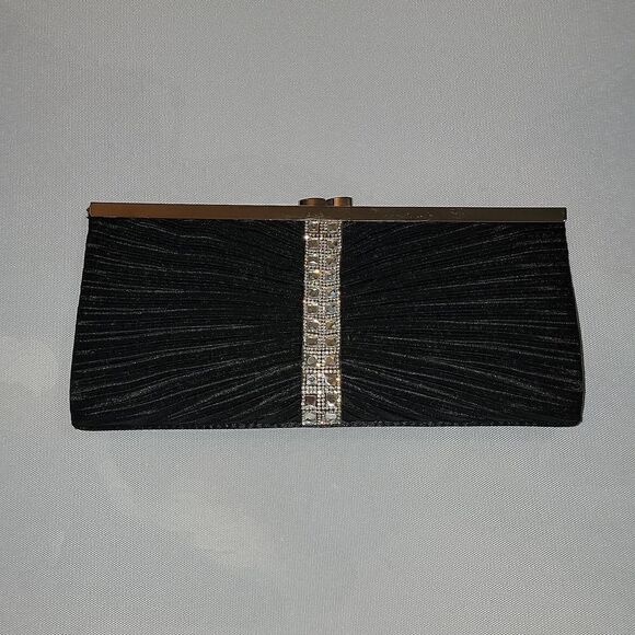 NWT Cruise Club Evening Bag Bling Convertible Purse Crossbody Clutch Black - Picture 6 of 8